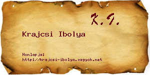Krajcsi Ibolya névjegykártya